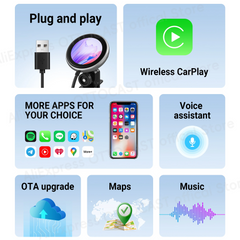 CarPlay Clip Adattatore Wireless con Diffusore e Cornice Fotografica Intelligente