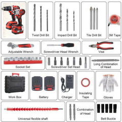 Trapano + Avvitatore Doppia Batteria + KIT 24 Accessori